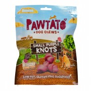 Veganer Süßkartoffelknochen (klein violett) -Pawtato Purple Knots- NICHT BIO 150g Hund Snack Pawtato