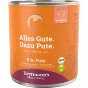 24er-SET Bio Pute mit Rübe Kartoffel und Fenchel 800g Hund Nassfutter Herrmann